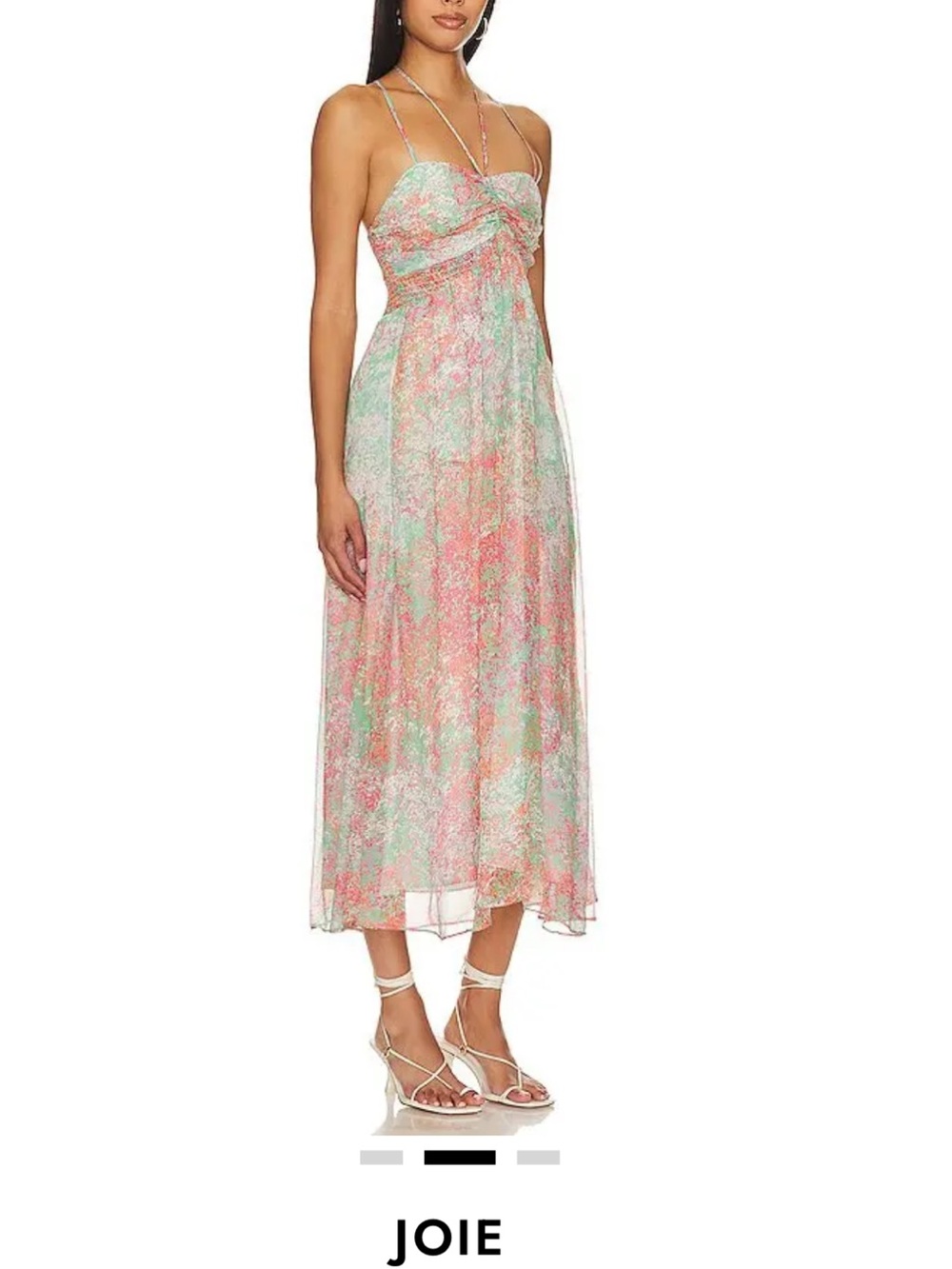 Joie Pastel Floral Silk Midi Dress